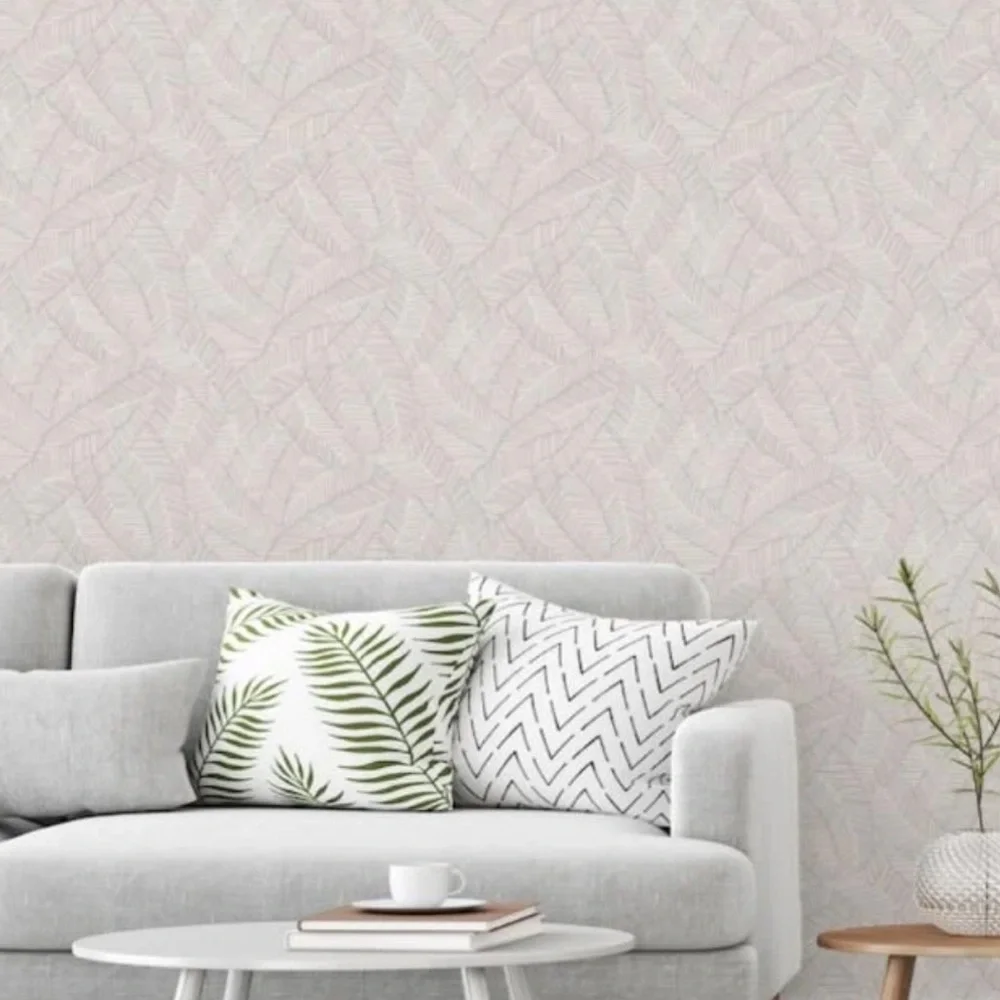 NWT SCHUMACHER Wallpaper 5007531 Abstract Leaf Dove 1 Double Roll + 20 Feet